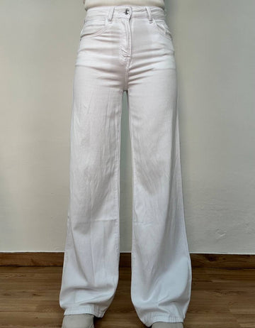 Jeans BELLA palazzo bianco elasticizzato denim leggero