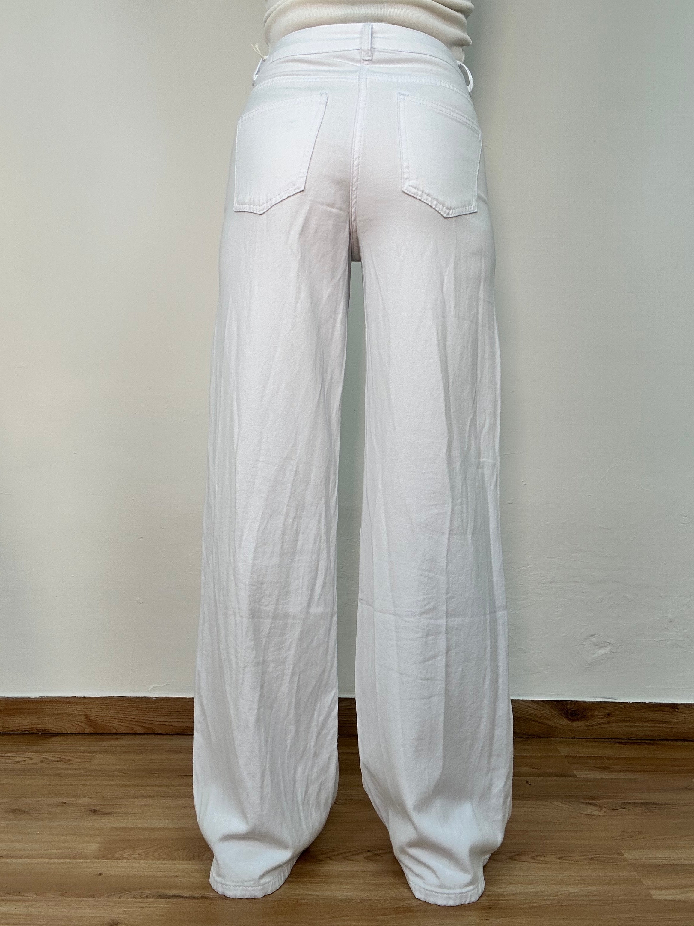 Jeans BELLA palazzo bianco elasticizzato denim leggero